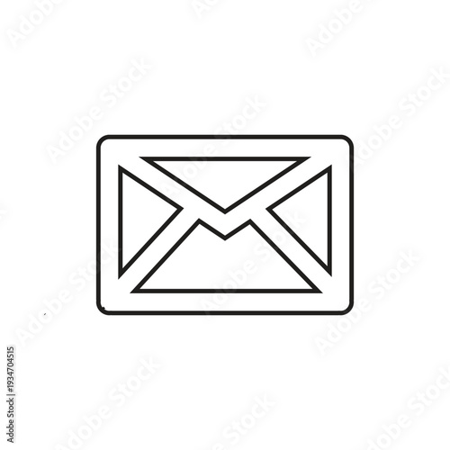 Simple Outline Envelope Icon for Mail and Communication