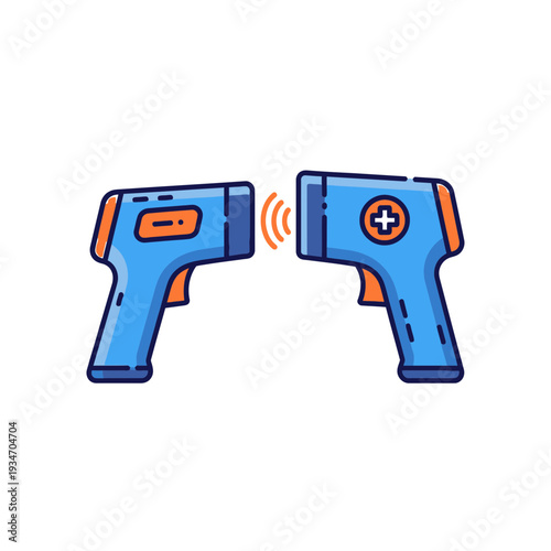 Dual Digital Thermometer Illustration Displaying Temperature Measurement Technology