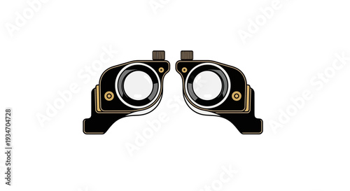 Dual Eyepiece Visual Exploration Tool Depicted In A Modern Graphic Design Style