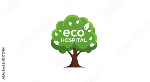 Eco Hospital Logo Depicting A Tree Symbolizing Environmental Healthcare Services