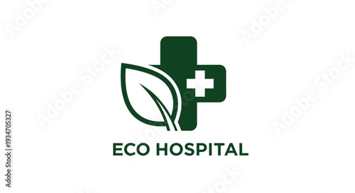 Eco Hospital Logo Depicting Healthcare with Sustainable and Environmentally Conscious Values