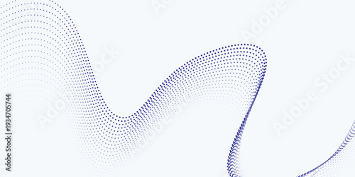 Wave line of flowing particles abstract vector background  smooth curvy shape dots  shape dots blended mesh  futuristic point
