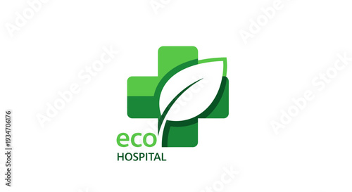 Eco-Friendly Healthcare Logo Design Featuring a Green Cross and Leaf Symbolism