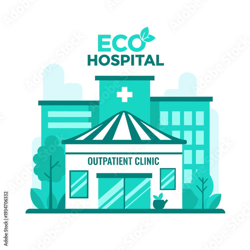 Eco-Friendly Hospital Building With Green Designs For Healthcare And Medical Concepts