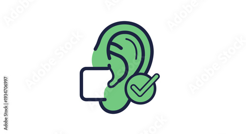 Effective Communication And Successful Information Hearing Verified By Check Mark Icon