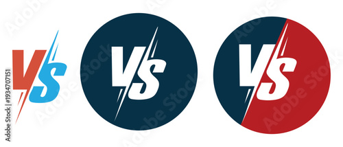VS versus icon set battle competition comparison symbol vector