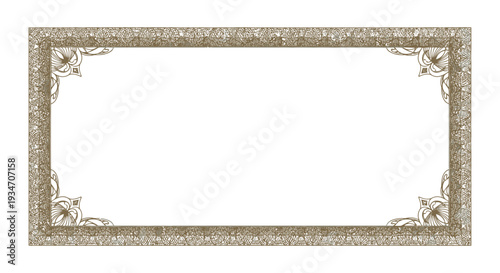 Ornate Rectangular Frame with Decorative Corners.