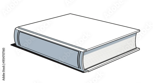 Simple Line Drawing of a Book.