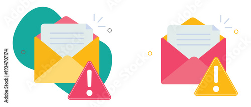email warning alert message notification envelope error concept vector