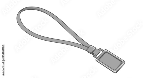 Simple Gray Lanyard with Rectangular Tag.