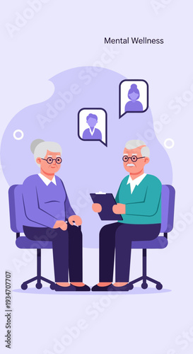 Elderly Individuals Engaging In Therapy Session With A Professional Counselor Seeking Support