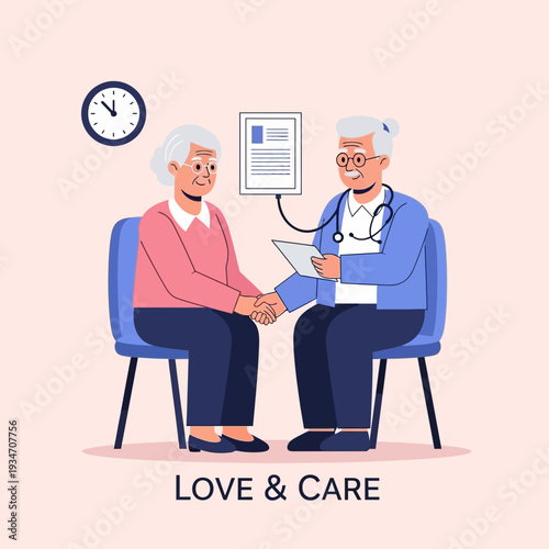 Elderly Woman And Doctor Handshake Symbolizing Medical Support And Healthcare Consultation