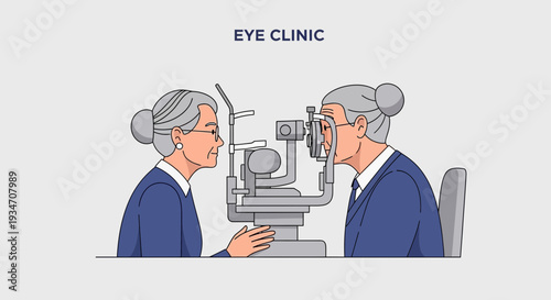 Elderly Patient Undergoing Eye Examination for Better Vision and Health Assessment
