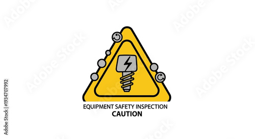 Electrical Equipment Safety Warning Symbol Depicting Inspection And Caution Notice