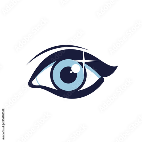 Elegant Eye Icon Depicting Vision, Perception, and Clear Sight with Sparkling Highlights