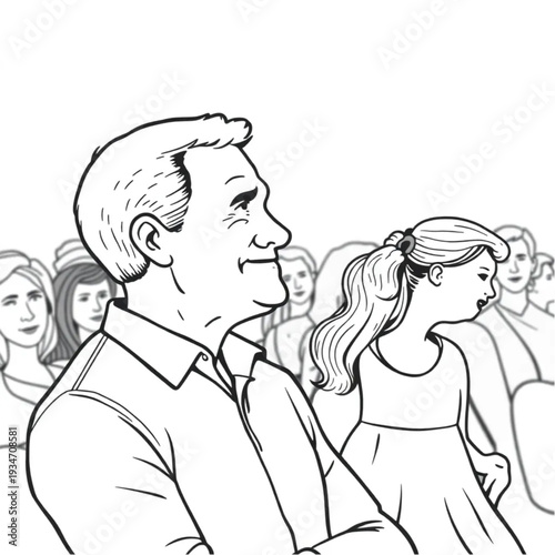 A man wiping his eyes at his daughter's dance recital, pride and emotion, authentic parent moment