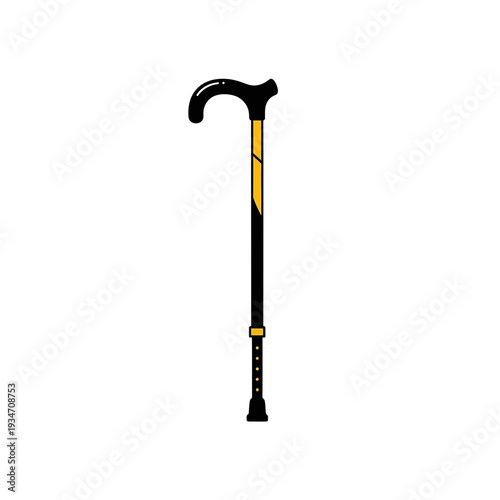 Elegant Walking Aid Silhouette Depicting Strength And Support For Elderly Seniors