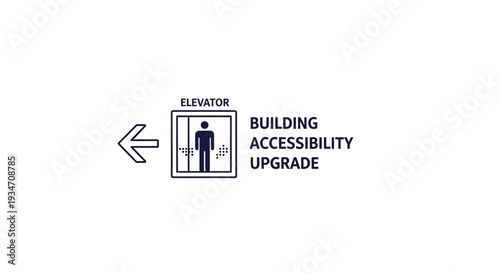 Elevator Direction Sign Indicating Building Accessibility Upgrade Information For Everyone