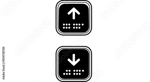 Elevator Directional Signs: Accessible Symbols Indicating Upward and Downward Movement Clearly
