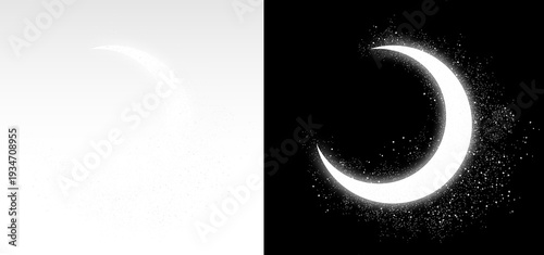Slika na platnu White smoke PNG, smoke overlay, smoke png, transparent smoke, crescent moon smok