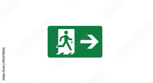 Emergency Exit Sign Illustrating Direction, Symbolizing Safety and Evacuation Route Guidance
