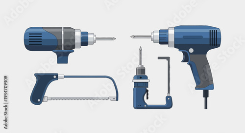 Essential Blue Tools For Construction And Home Improvement Projects Perfectly Illustrated