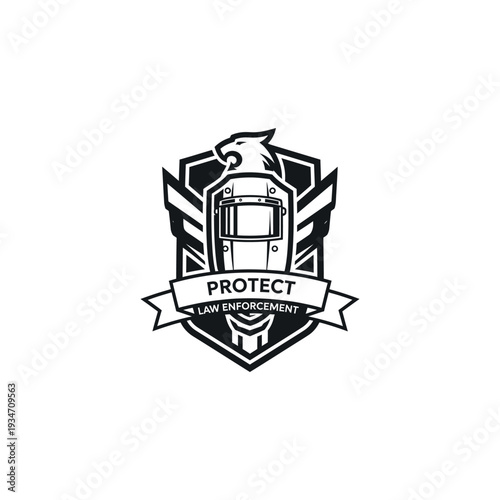 Police Badge with Protect Law Enforcement.