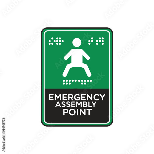 Essential Emergency Assembly Point Signage Displaying Braille For Enhanced Accessibility Awareness