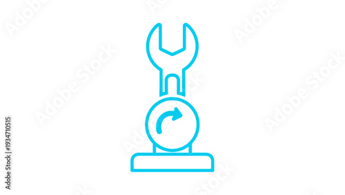 Wrench and Gear Icon Symbol Maintenance.