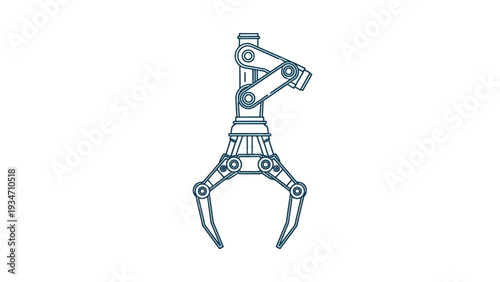 Robotic Claw Gripper Mechanical Arm Illustration.