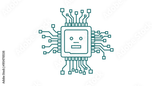 Microchip with Facial Expression and Circuitry.