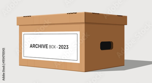 Brown Cardboard Archive Storage Box.