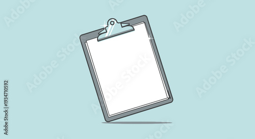 Clipboard with Blank White Paper.
