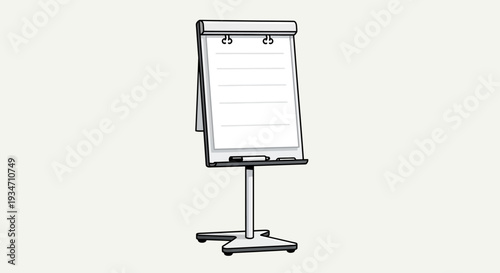 Flipchart on Stand with Blank Paper.