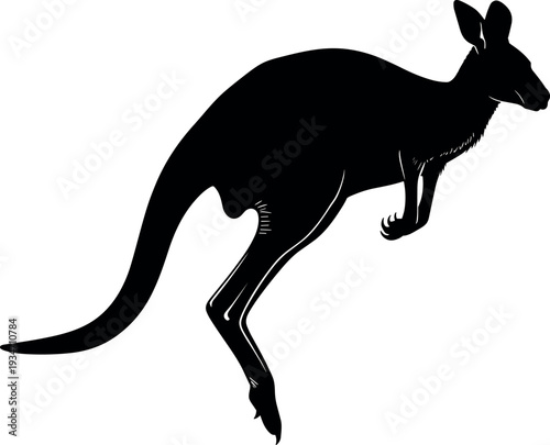 silhouette of a jumping kangaroo