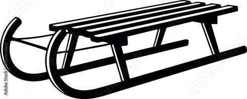 classic wooden sled design for winter snow sliding recreation