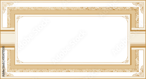 Golden Ornate Picture Frame Border.