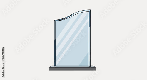 Glass Trophy Award on Black Base.