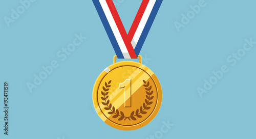 Golden Medal with Laurel Wreath Design.