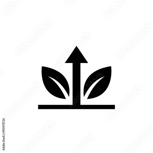Black icon of growing plant upwards.