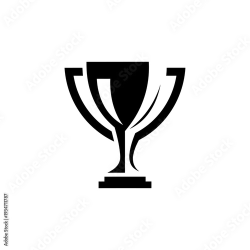 Black trophy cup icon symbol.
