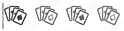Sketch card hand icon design set