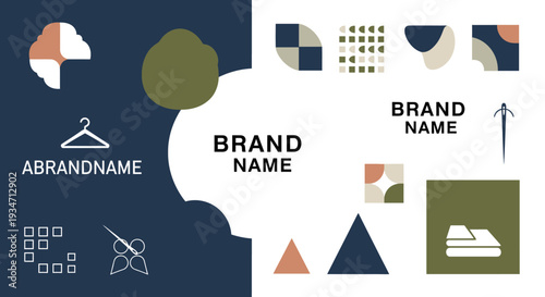 Geometric shapes brand identity design elements.
