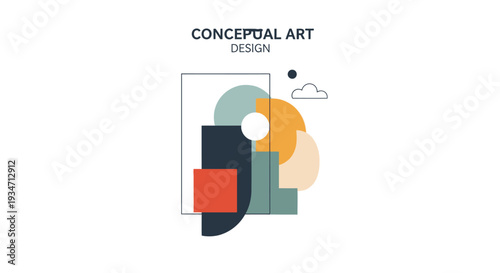 Geometric shapes conceptual art design.