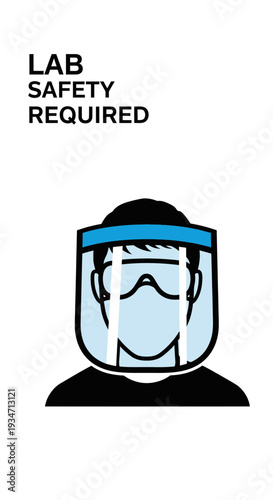 Essential Lab Safety Measures Depicted: Required Protective Gear Signage for Workplace