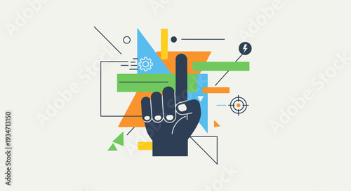 Hand with index finger pointing up.