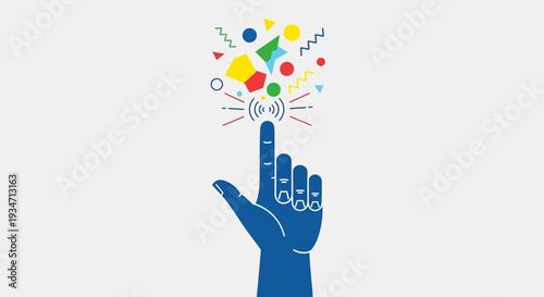 Hand with creative idea lightbulb moment.