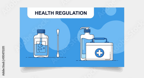 Essential Healthcare Elements Depicted In a Vibrant Digital Illustration For Medical Imagery