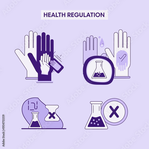 Essential Healthcare Practices Depicted: Detailed Illustration of Safety and Hygiene Protocols