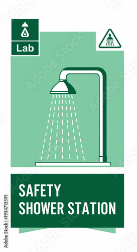 Essential Lab Safety: A Detailed Illustration of a Designated Safety Shower Station